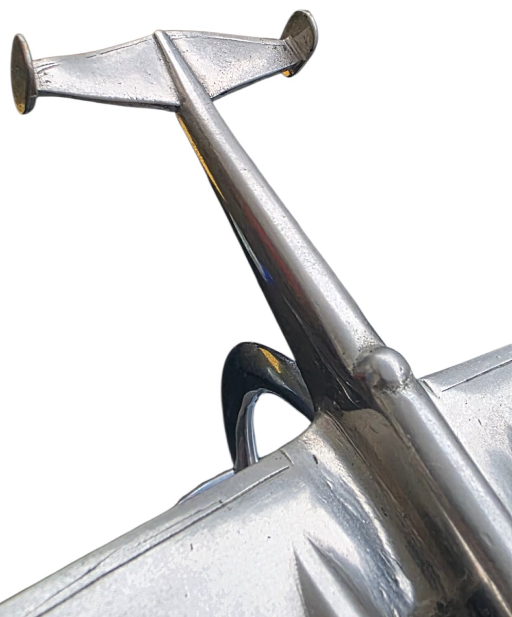 Chromed Model Airplane With Art Deco Propellers -photo-7