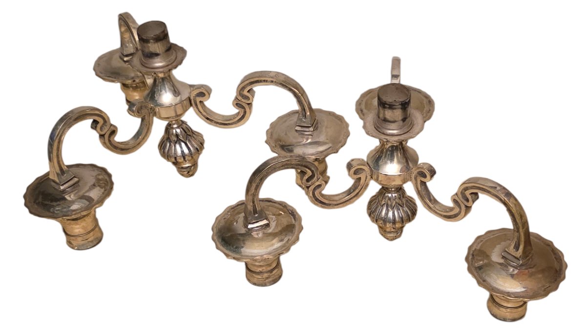 Pair Of Louis XVI Bronze Three-light Candelabra -photo-4