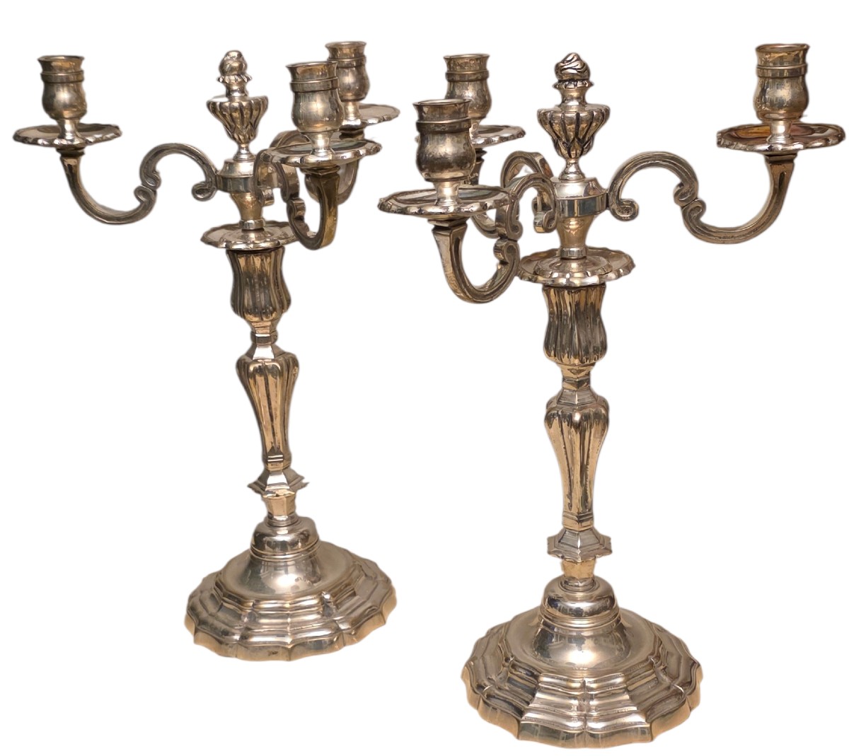 Pair Of Louis XVI Bronze Three-light Candelabra 
