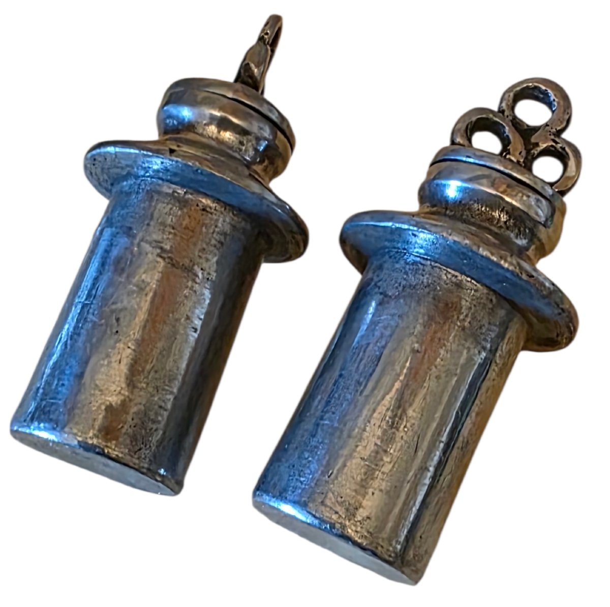 Coffret à Huiles Saintes En étain 18eme Siècle-photo-3