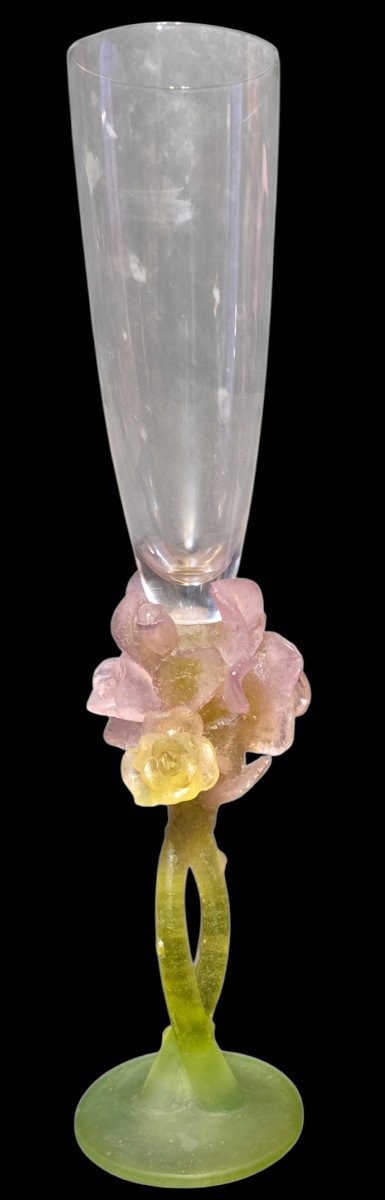 Daum pates de verre Crystal Roses Champagne Flute