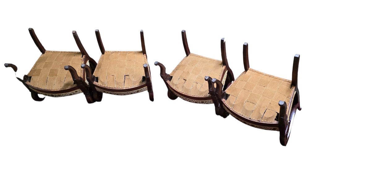 Four 19th-century Cuban Mahogany Armchairs From The Restoration Period -photo-3