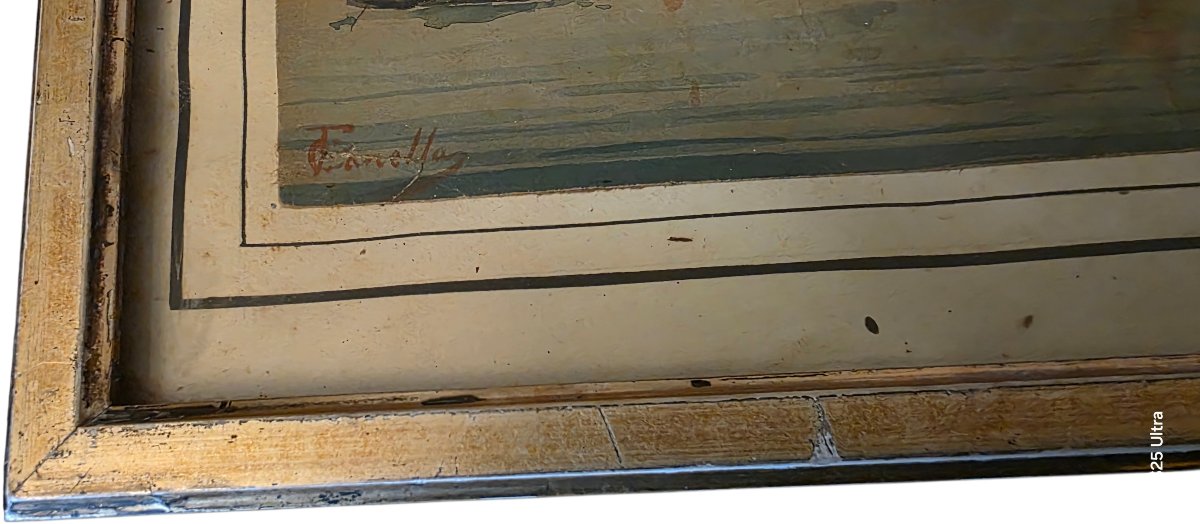 Watercolor Of Venice, The Grand Canal With The Basilica Of Santa Maria, Signed Canella-photo-4