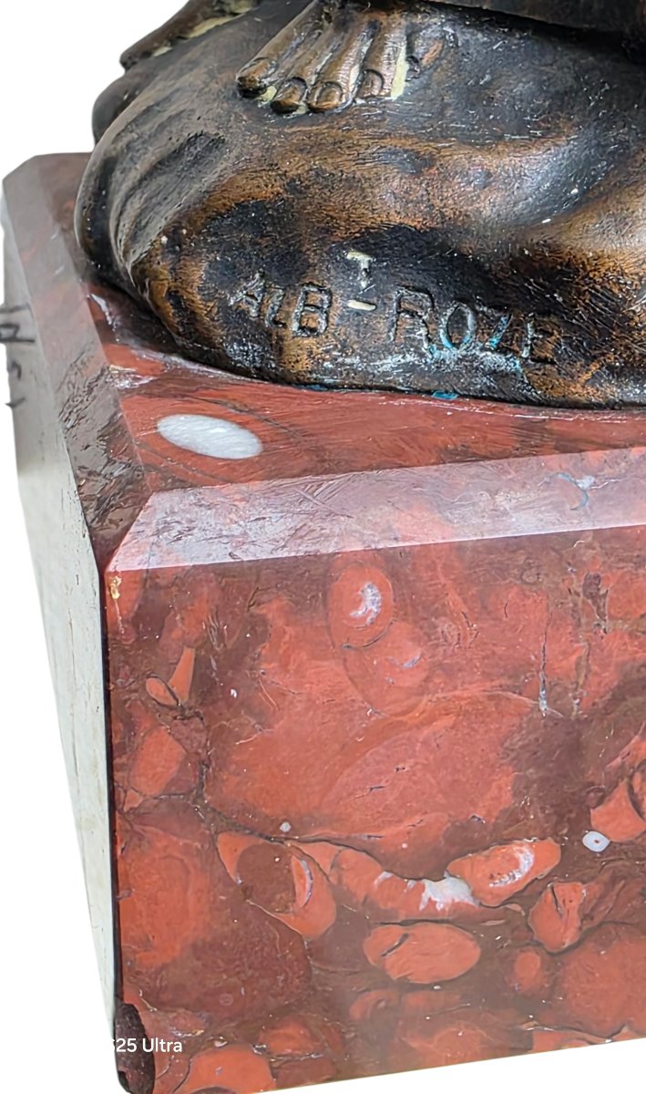 Jesus Christ Bronze Ferdinand Barbedienne Signed Albert Dominique Rose-photo-5