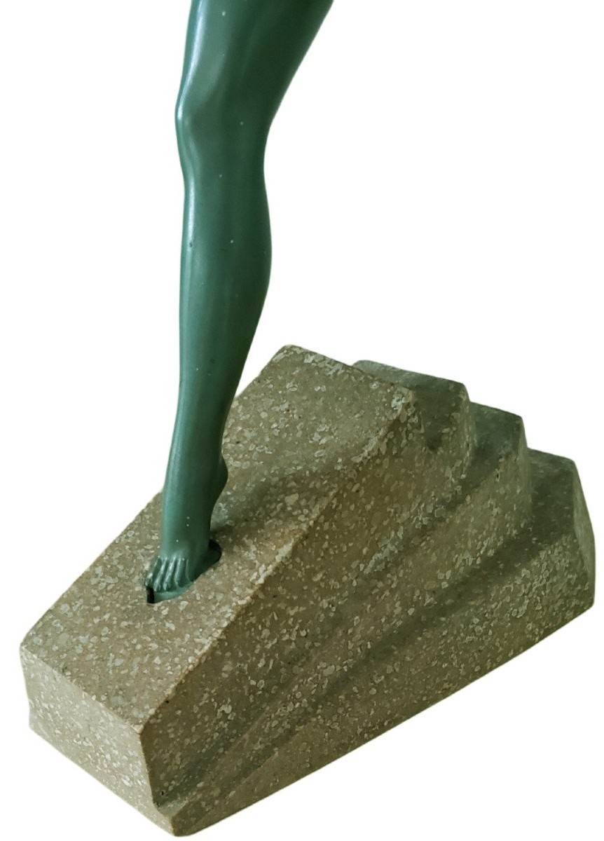 Stone Sculpture "le Faguays" By Fayral, Art Deco Style For Max Le Verrier-photo-3