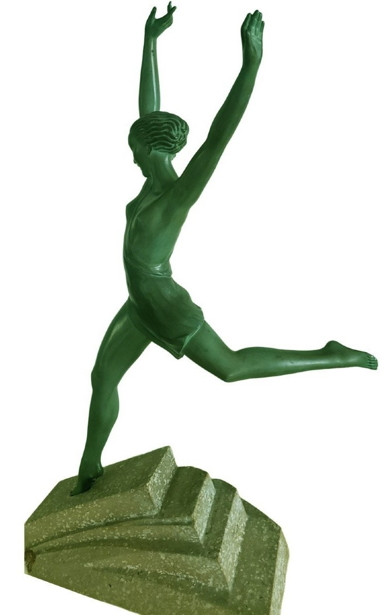 Stone Sculpture "le Faguays" By Fayral, Art Deco Style For Max Le Verrier