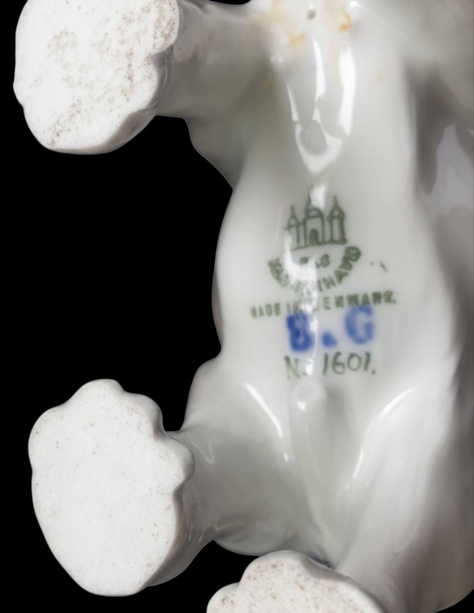 Bing & Grondahl Elephant Sculpture, White Glazed Porcelain, Denmark-photo-3