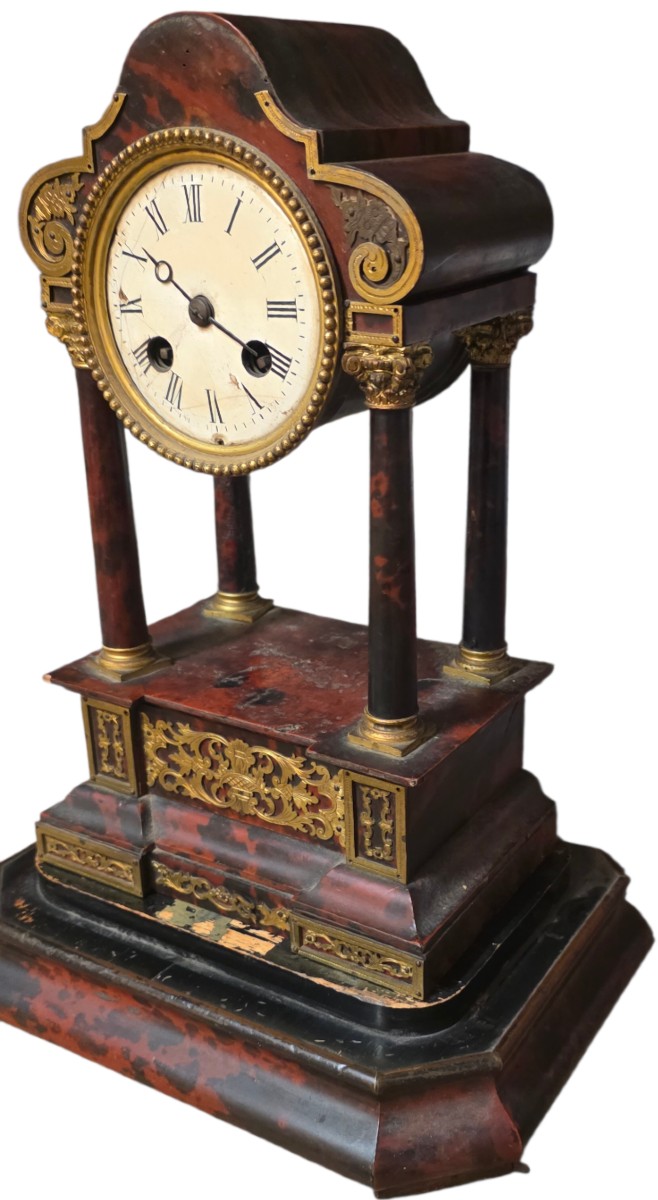 French Boulle Clock In Tortoiseshell, 19th Century -photo-3