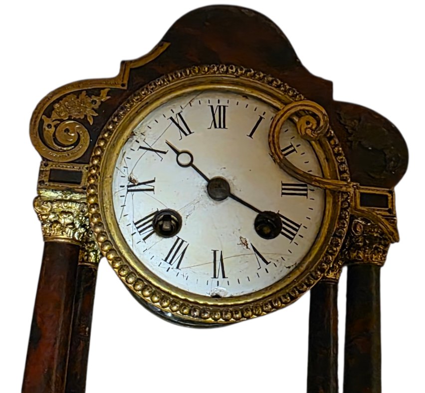 French Boulle Clock In Tortoiseshell, 19th Century -photo-1