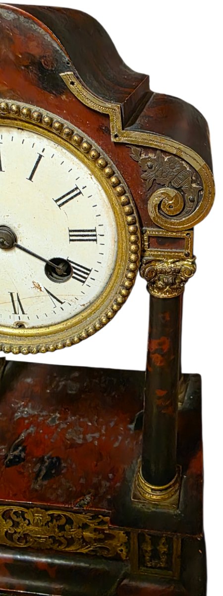 French Boulle Clock In Tortoiseshell, 19th Century -photo-5
