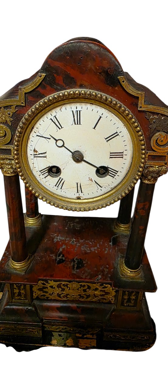 French Boulle Clock In Tortoiseshell, 19th Century -photo-6
