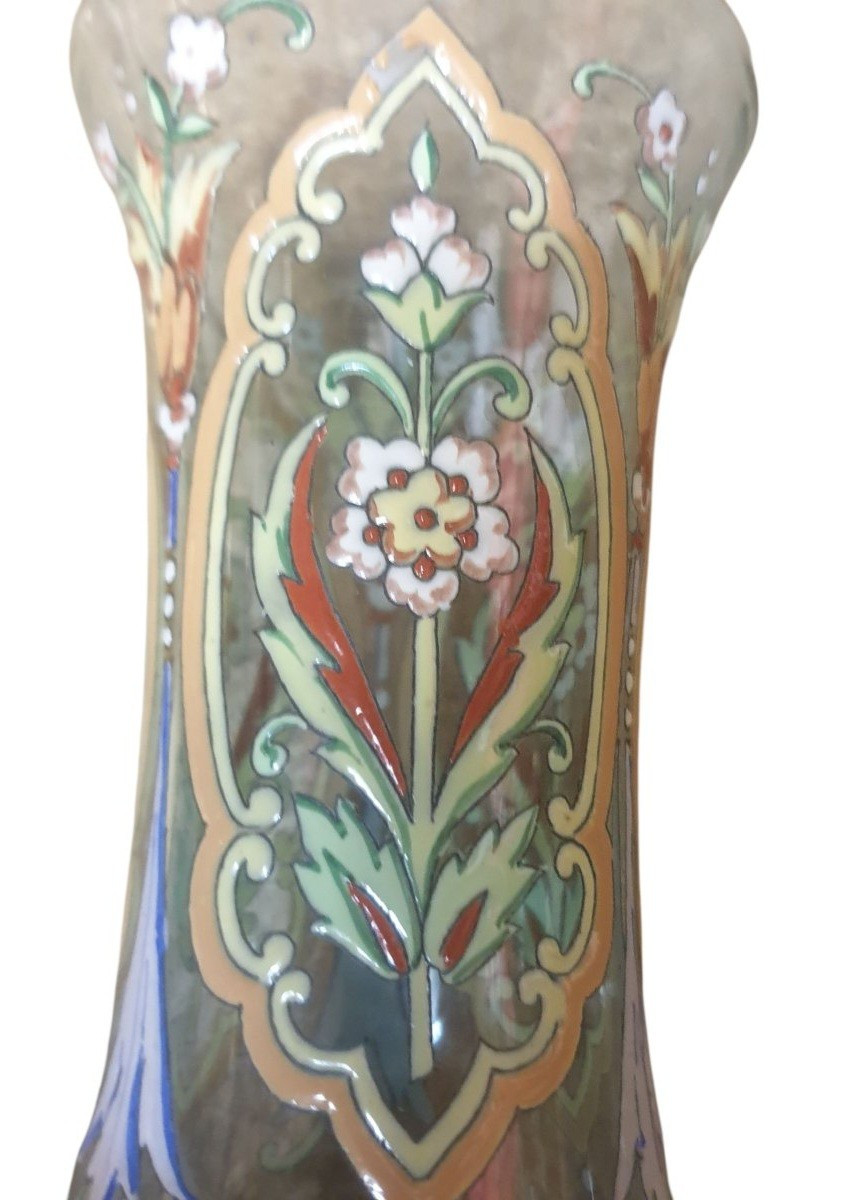 alphonse giboin Paire de vases émaillé -photo-3