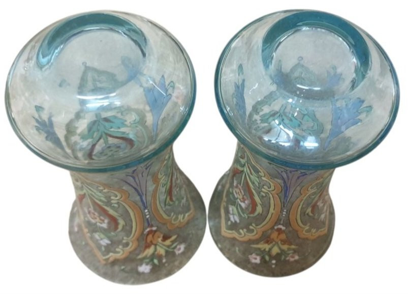 alphonse giboin Paire de vases émaillé -photo-1