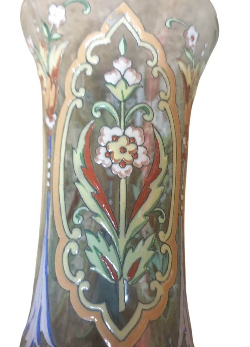 alphonse giboin Paire de vases émaillé -photo-5