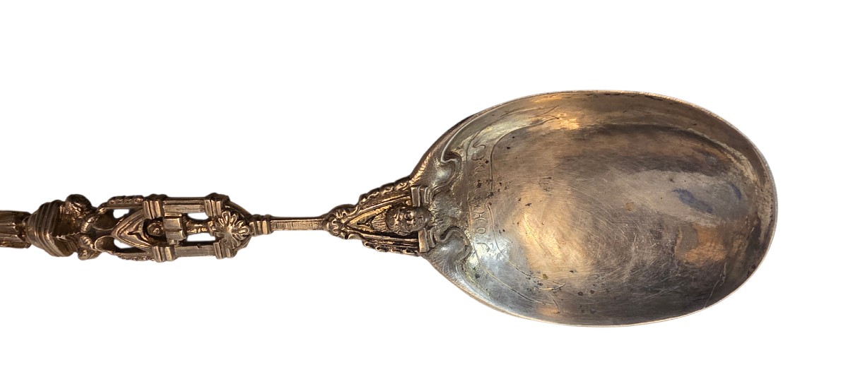 Apostle's Spoon In Solid Silver, Germany, 19th Century -photo-3