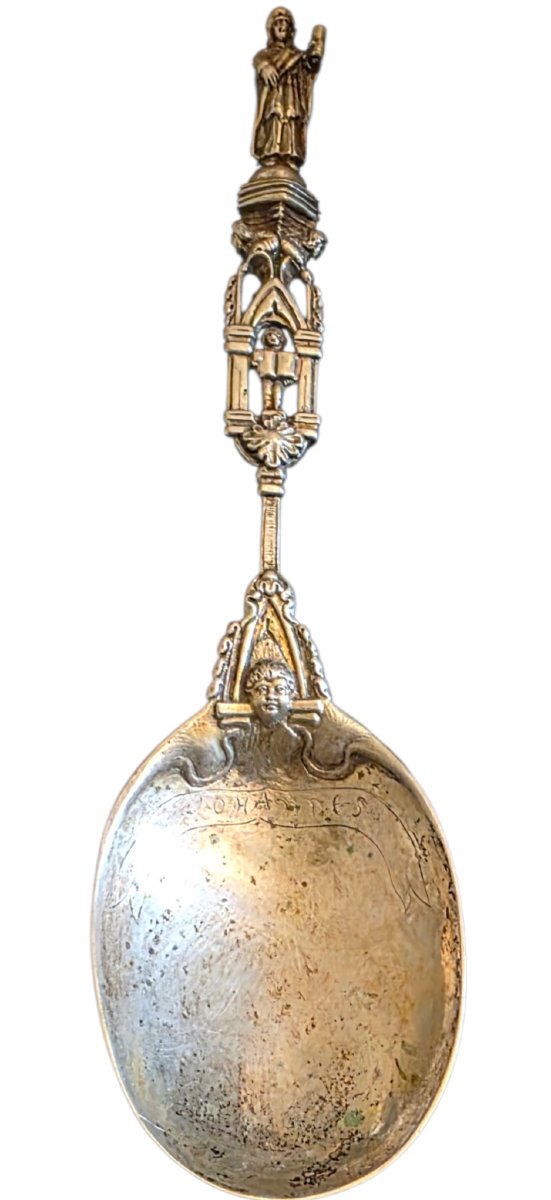 Apostle's Spoon In Solid Silver, Germany, 19th Century -photo-3