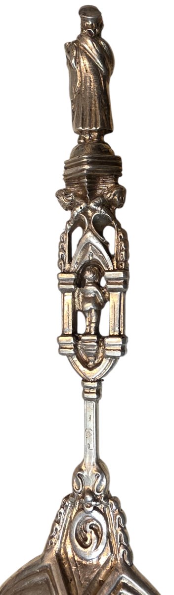 Apostle's Spoon In Solid Silver, Germany, 19th Century -photo-5