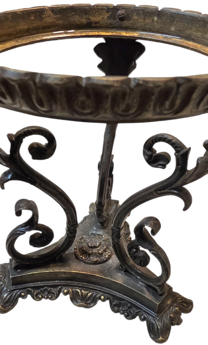 Bronze Oil Lamp Stand From The 19th Century -photo-3
