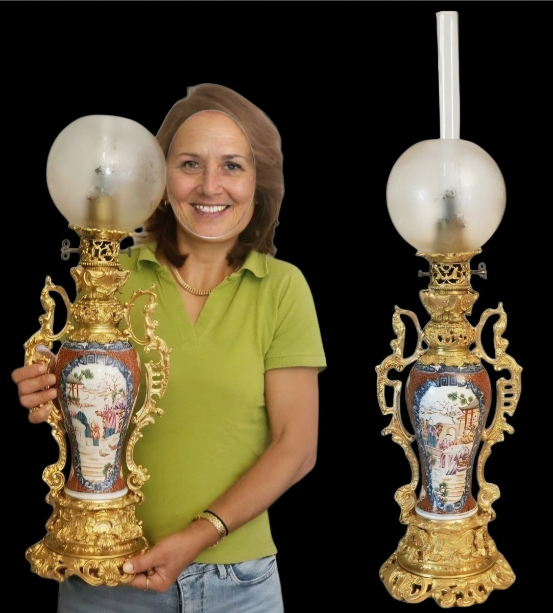 Meissen Marcolini Chinese Porcelain And Gilded Bronze Lamp Marcolini Period 18th -photo-2