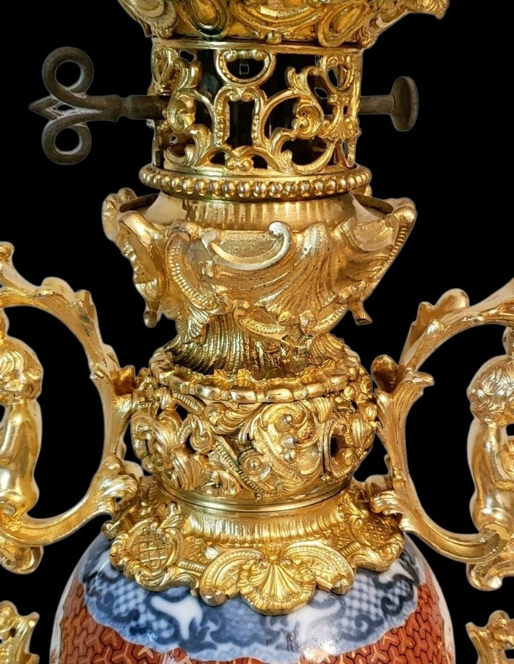 Meissen Marcolini Chinese Porcelain And Gilded Bronze Lamp Marcolini Period 18th -photo-4