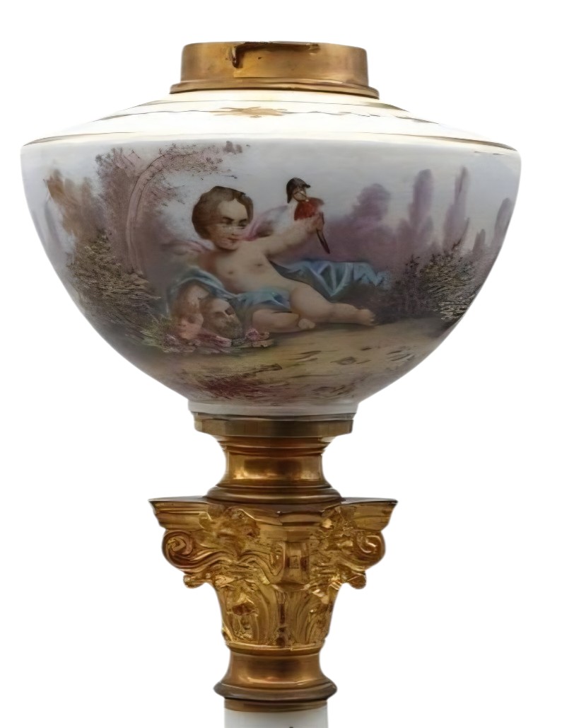 Meissen saxe ou Samson lampe 0il porcelaine Marcolini -photo-2