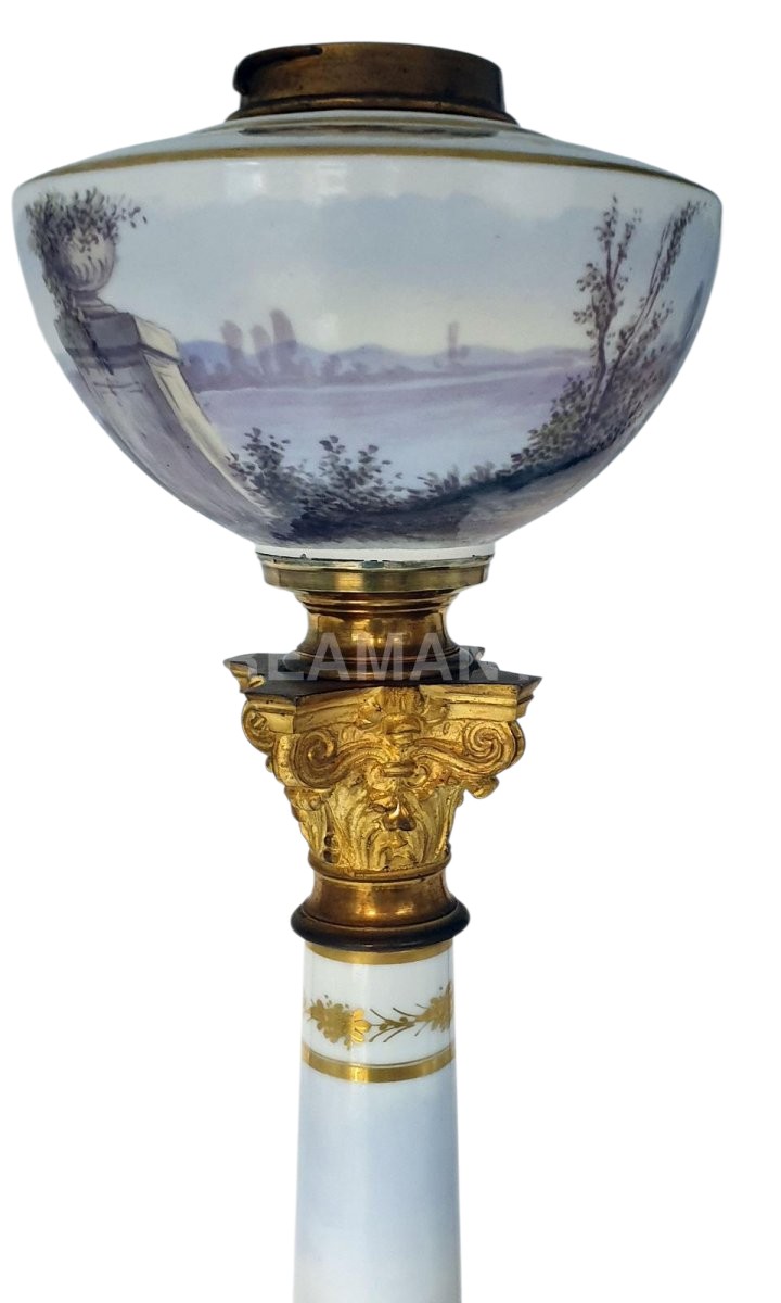 Meissen saxe ou Samson lampe 0il porcelaine Marcolini -photo-1