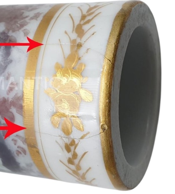 Meissen saxe ou Samson lampe 0il porcelaine Marcolini -photo-4