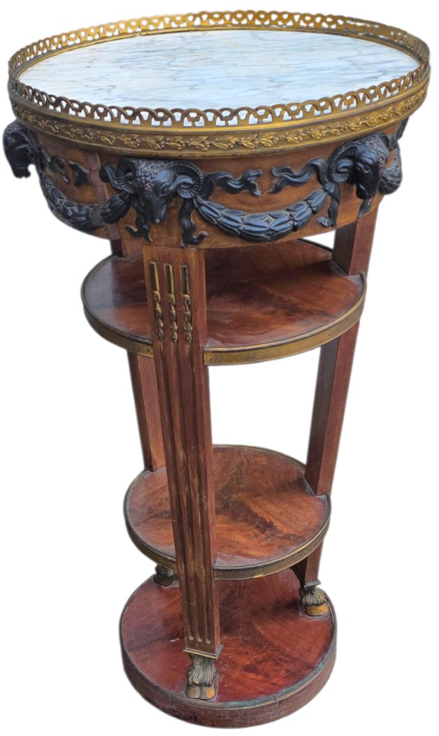 Guéridon circulaire en acajou  de forme cylindrique XIXeme -photo-1