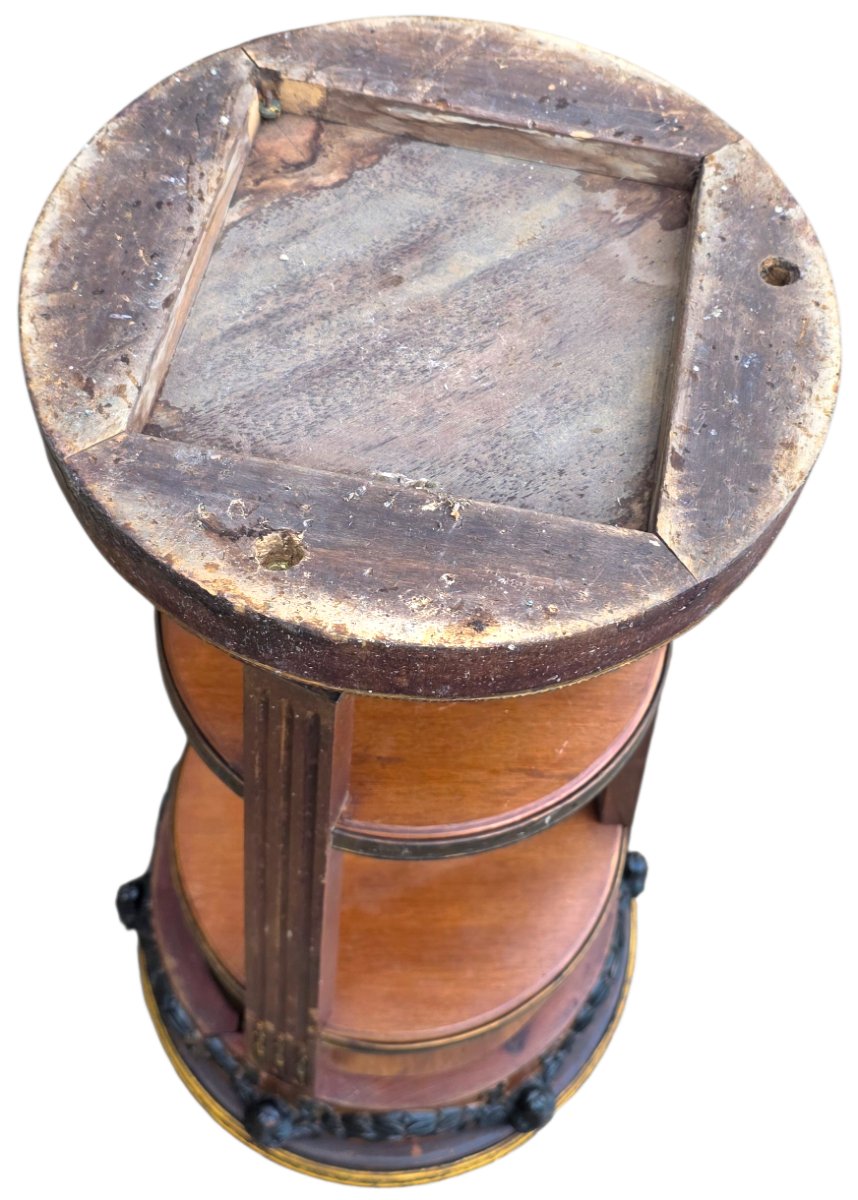 Guéridon circulaire en acajou  de forme cylindrique XIXeme -photo-2