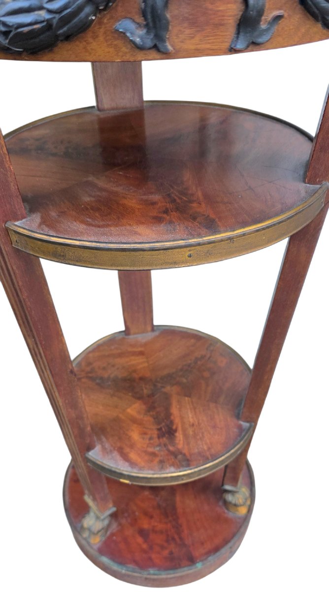 Guéridon circulaire en acajou  de forme cylindrique XIXeme -photo-5