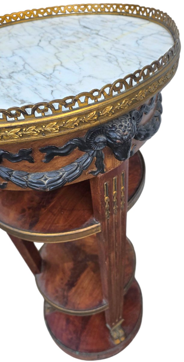 Guéridon circulaire en acajou  de forme cylindrique XIXeme -photo-8