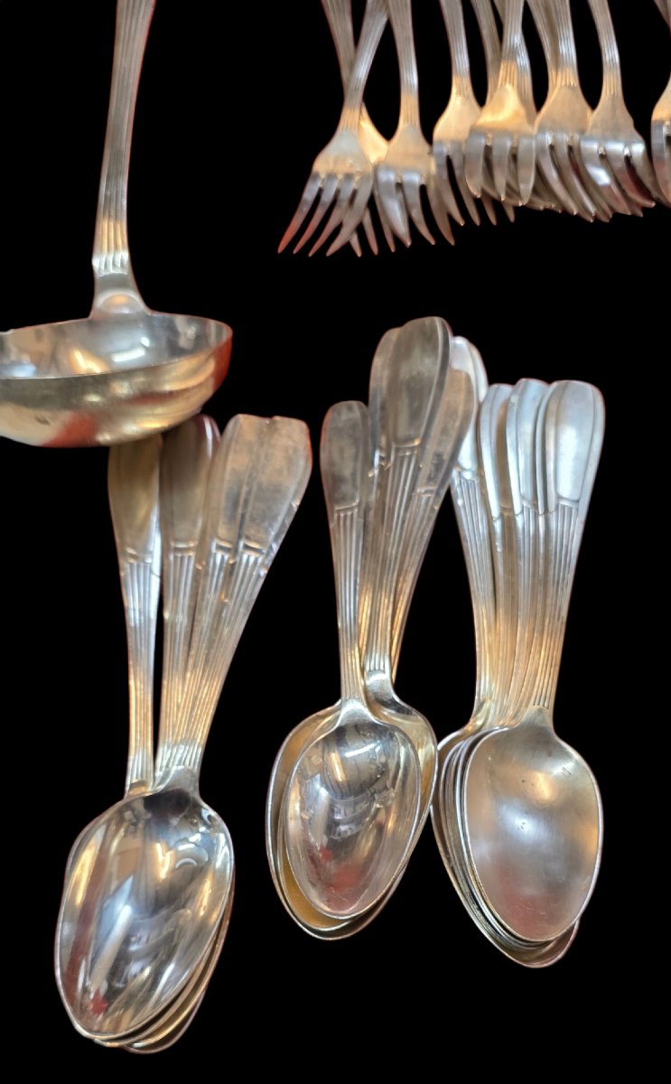 Ménagère de 120 pièces époque art déco poids 5,500 kg -photo-4