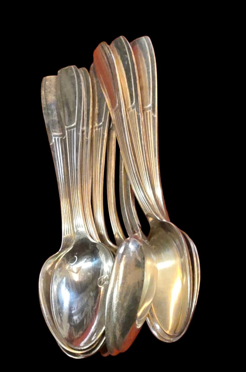 Ménagère de 120 pièces époque art déco poids 5,500 kg -photo-5