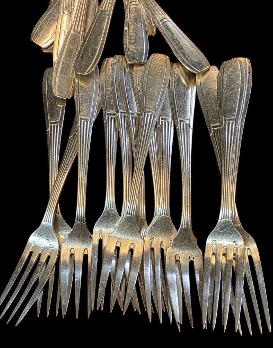 Ménagère de 120 pièces époque art déco poids 5,500 kg -photo-6