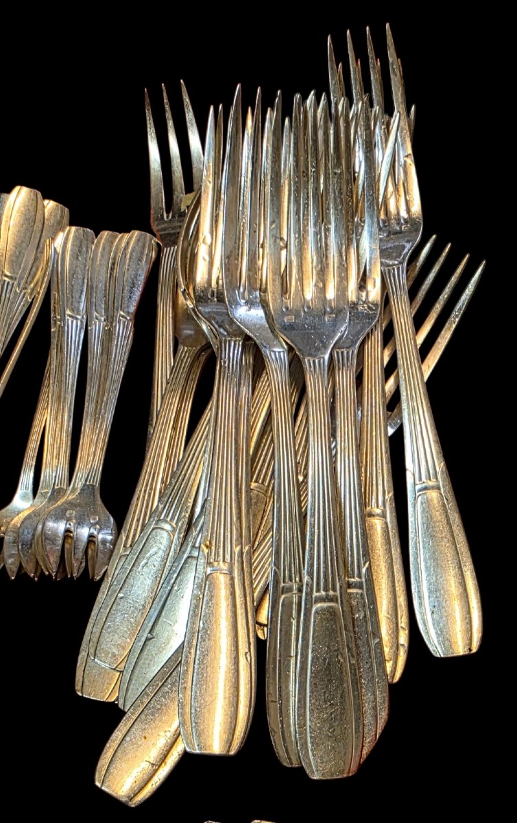 Ménagère de 120 pièces époque art déco poids 5,500 kg -photo-7