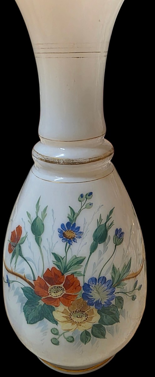 Pair Of Vase Montjoye With Blue And Poppy Aster Flower Decorations-photo-1