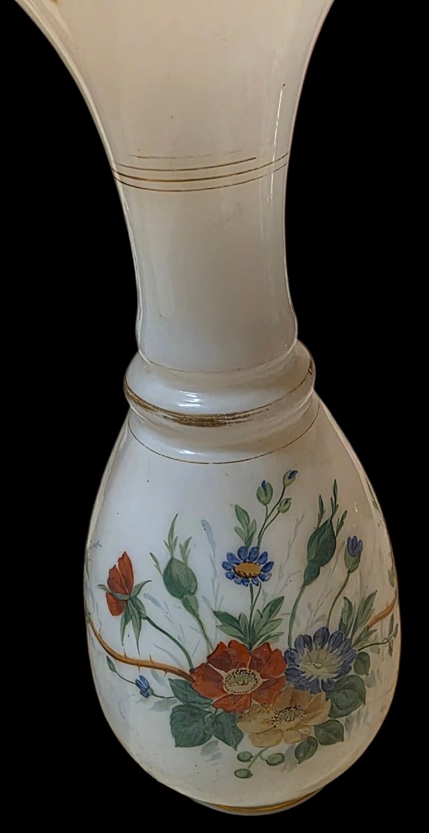 Pair Of Vase Montjoye With Blue And Poppy Aster Flower Decorations-photo-7