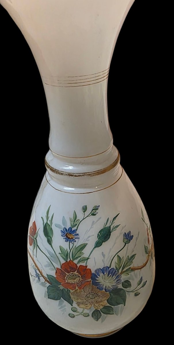 Pair Of Vase Montjoye With Blue And Poppy Aster Flower Decorations-photo-8