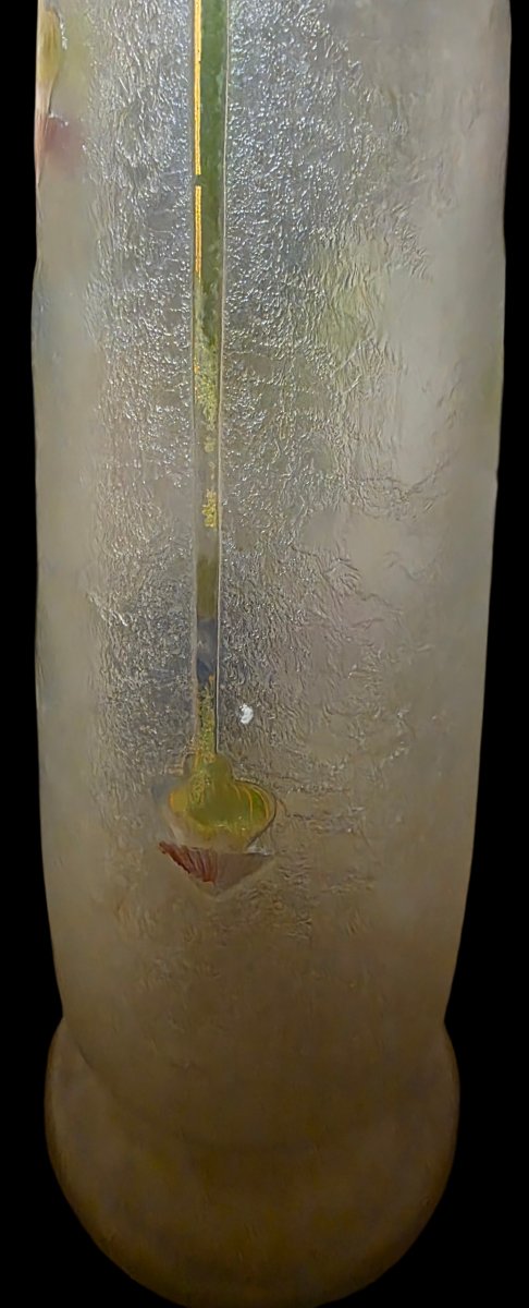 Pair Of Montjoye Vases Decorated With Blue Aster Flowers And Poppies -photo-1