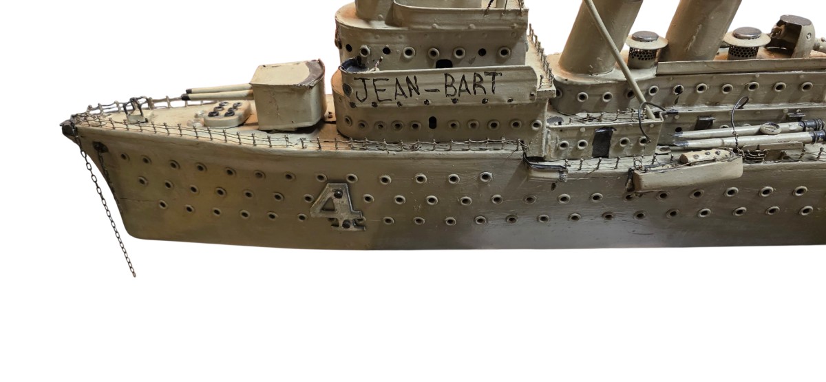 Maquette en bois cruirasier jean bart 90 cm de longueur -photo-3