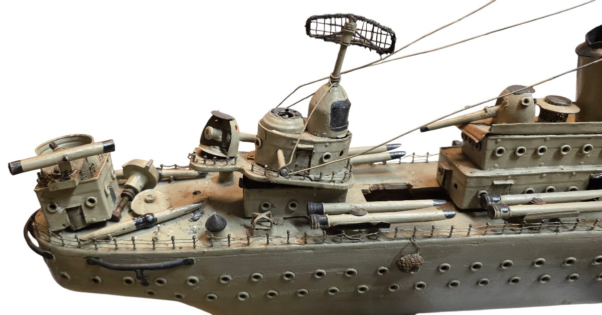 Maquette en bois cruirasier jean bart 90 cm de longueur -photo-7