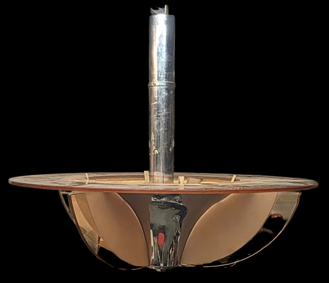 Lustre atelier petitot 1930 a plaques de verre et chrome -photo-4