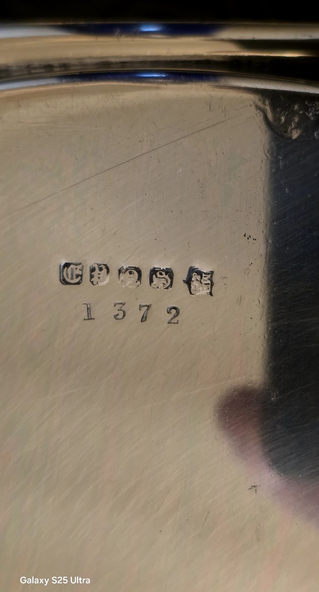 Plateau argent massif lion passant 2,200 kg titre 925-photo-1