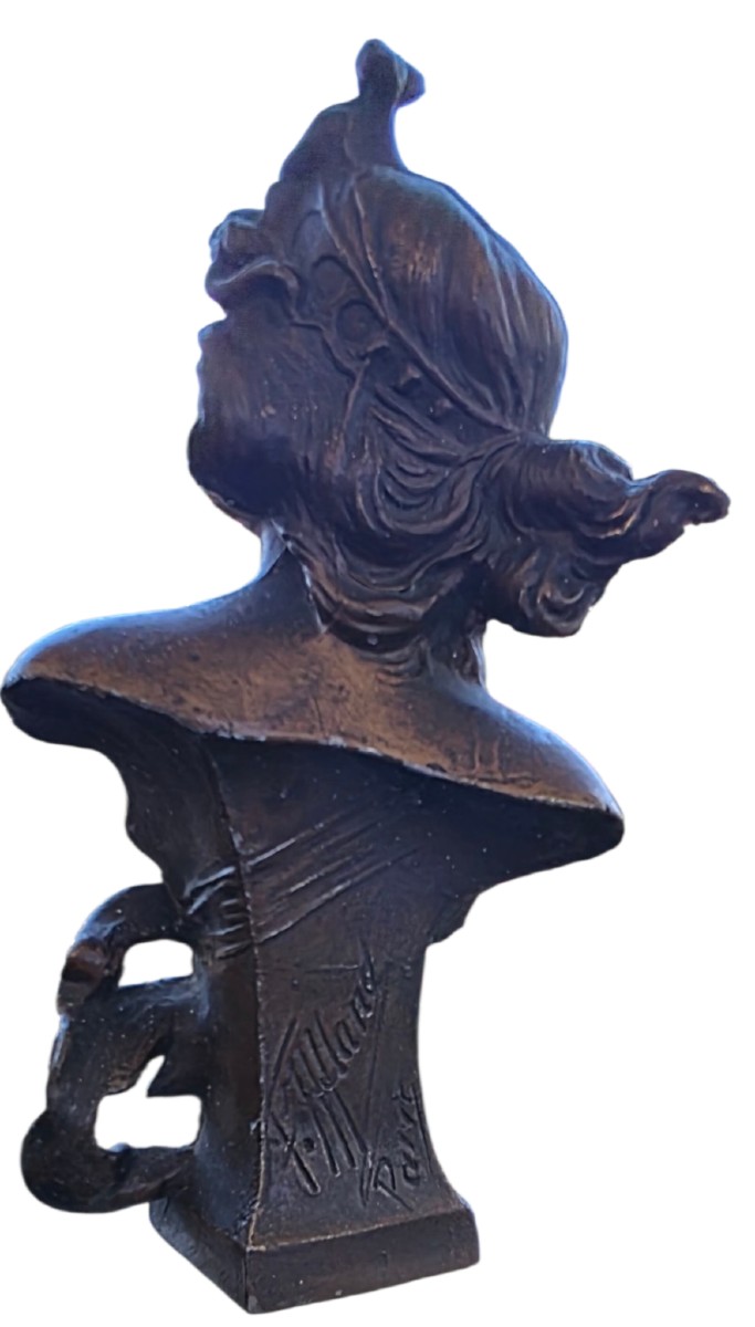 Sujet judith sur une colonne en onyx avec thermomètre 1900-photo-4