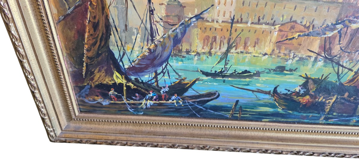 Gouache Venise grand canal la coupole très grande Gouache -photo-2