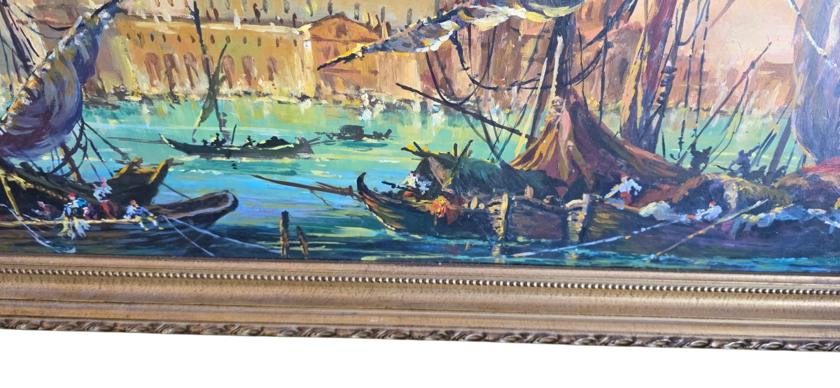 Gouache Venise grand canal la coupole très grande Gouache -photo-3