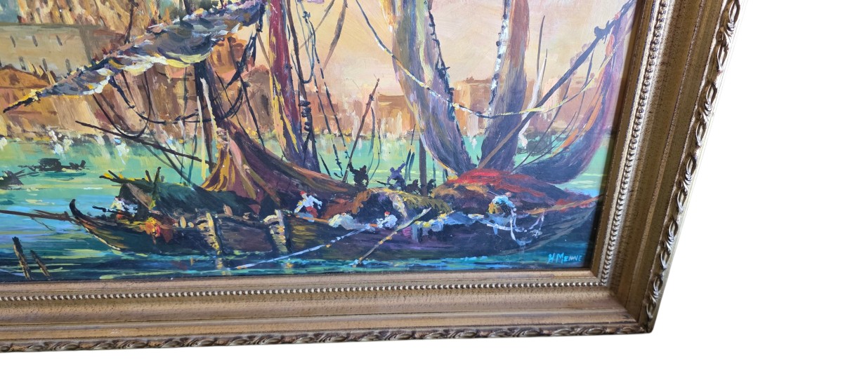 Gouache Venise grand canal la coupole très grande Gouache -photo-4