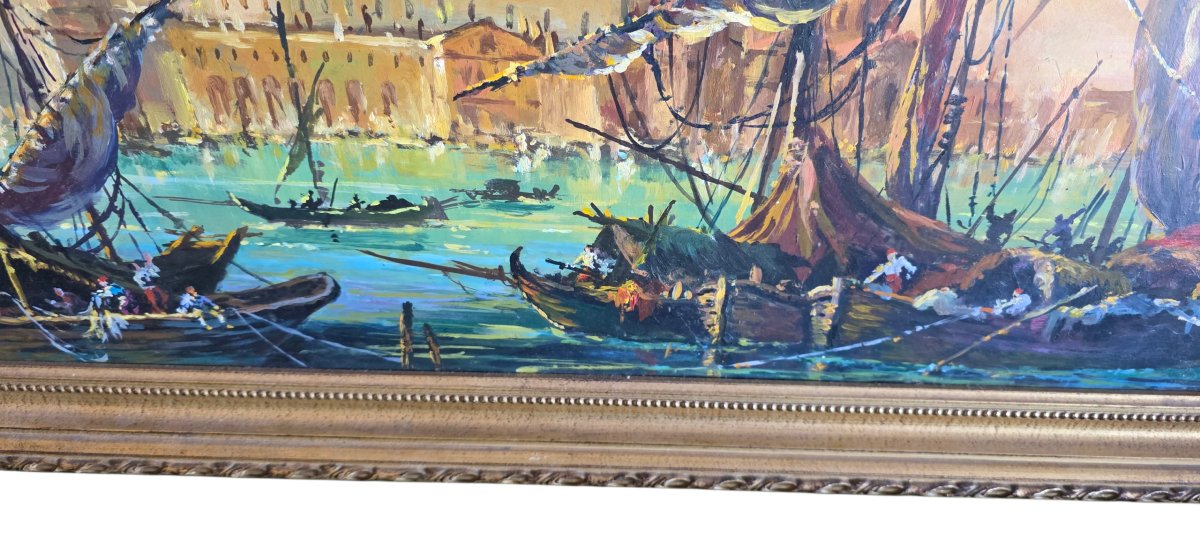 Gouache Venise grand canal la coupole très grande Gouache -photo-3