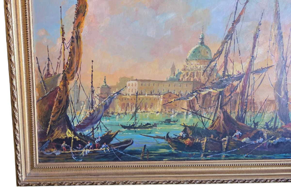 Gouache Venise grand canal la coupole très grande Gouache -photo-4