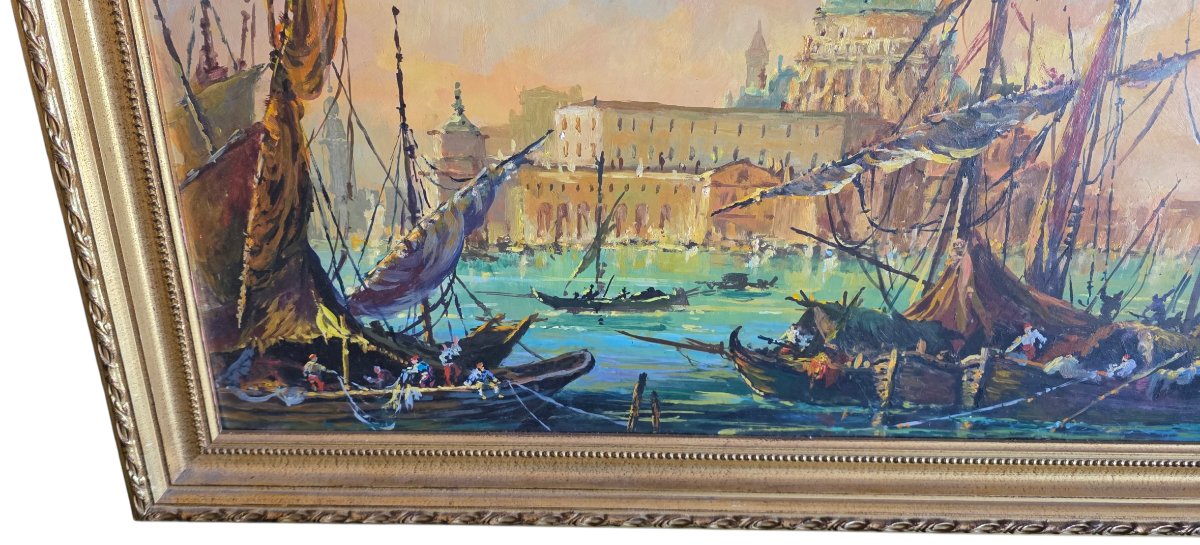 Gouache Venise grand canal la coupole très grande Gouache -photo-5